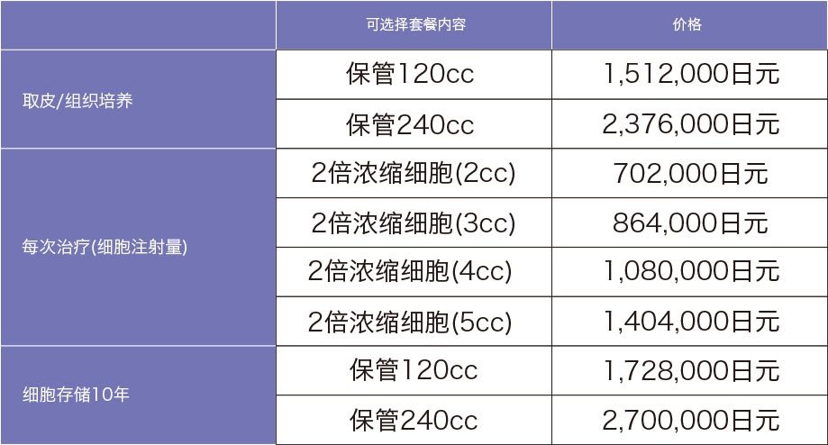 各选项详细价格